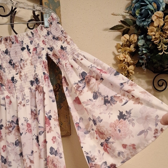 Pink Off-Shoulder Long Sleeve Sundress. Size Medium NWOT - Picture 8 of 12